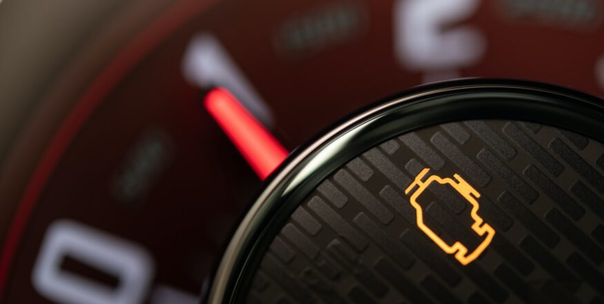 Check Engine Control Light on a Vehicle Dashboard